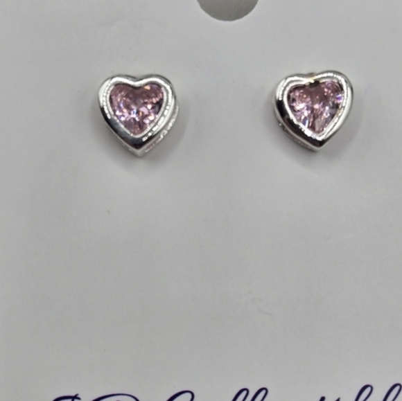 Swarovski Heart Silver Plated Stud Earrings - Picture 8 of 9